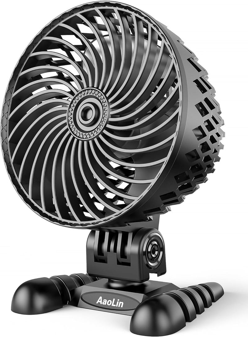 AaoLin USB Desk Fan, Table Fan with CVT Variable Speeds, Quiet Portable, Desktop Mini Personal Fan for Room, Home, Office (Black-02) - Image 1
